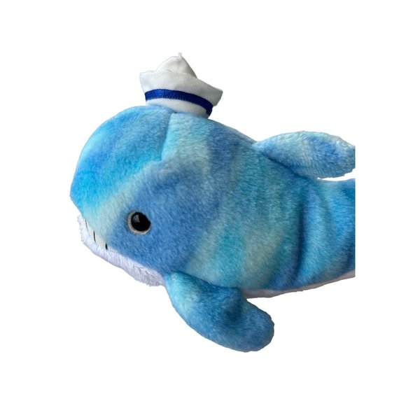 Ty Captain the Whale Beanie Baby 2004 8” x 5” Blue White Handmade China Vintage - Picture 16 of 17